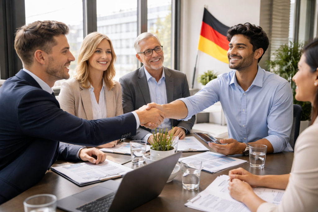 Deutsche Ansprechpartner beraten Unternehmen bei der Vermittlung internationaler Azubis für Ausbildungsplätze in Deutschland