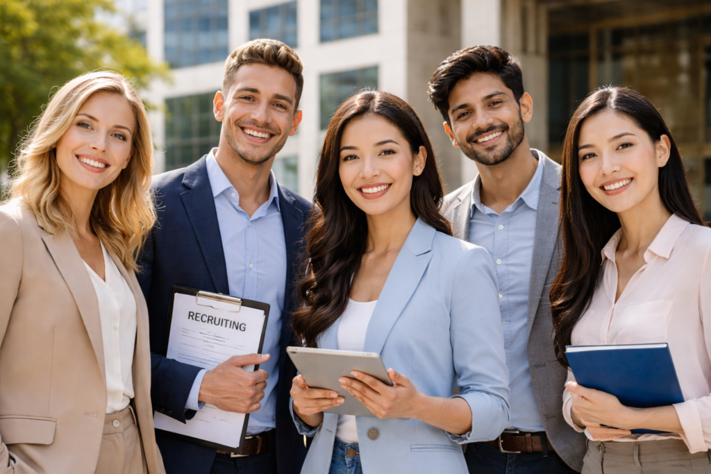 Team einer Personalvermittlung für internationale Azubis unterstützt deutsche Unternehmen bei der Ausbildung von Fachkräften aus dem Ausland